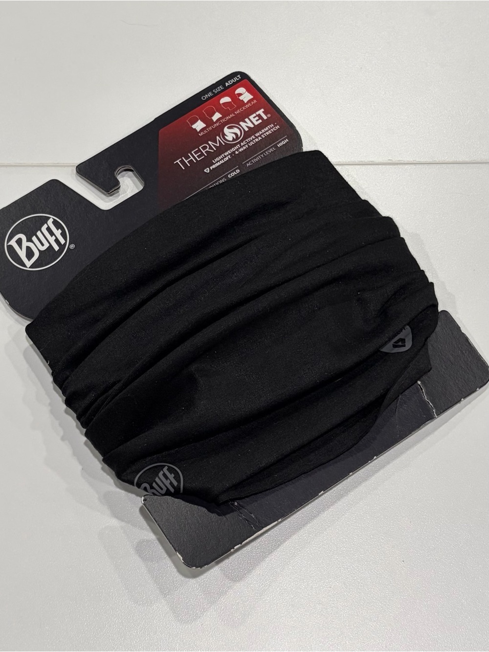 Buff ThermoNet Tube Black Adult Neckwear NWT Warm Lightweight Ski Snowboard